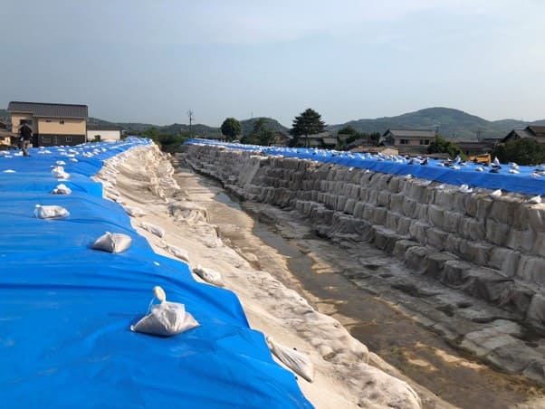 岡山県倉敷市の末政川の復旧工事