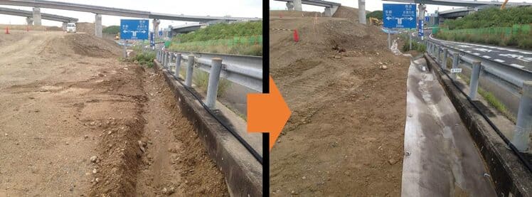 コンクリートキャンバスは仮設水路でも有用