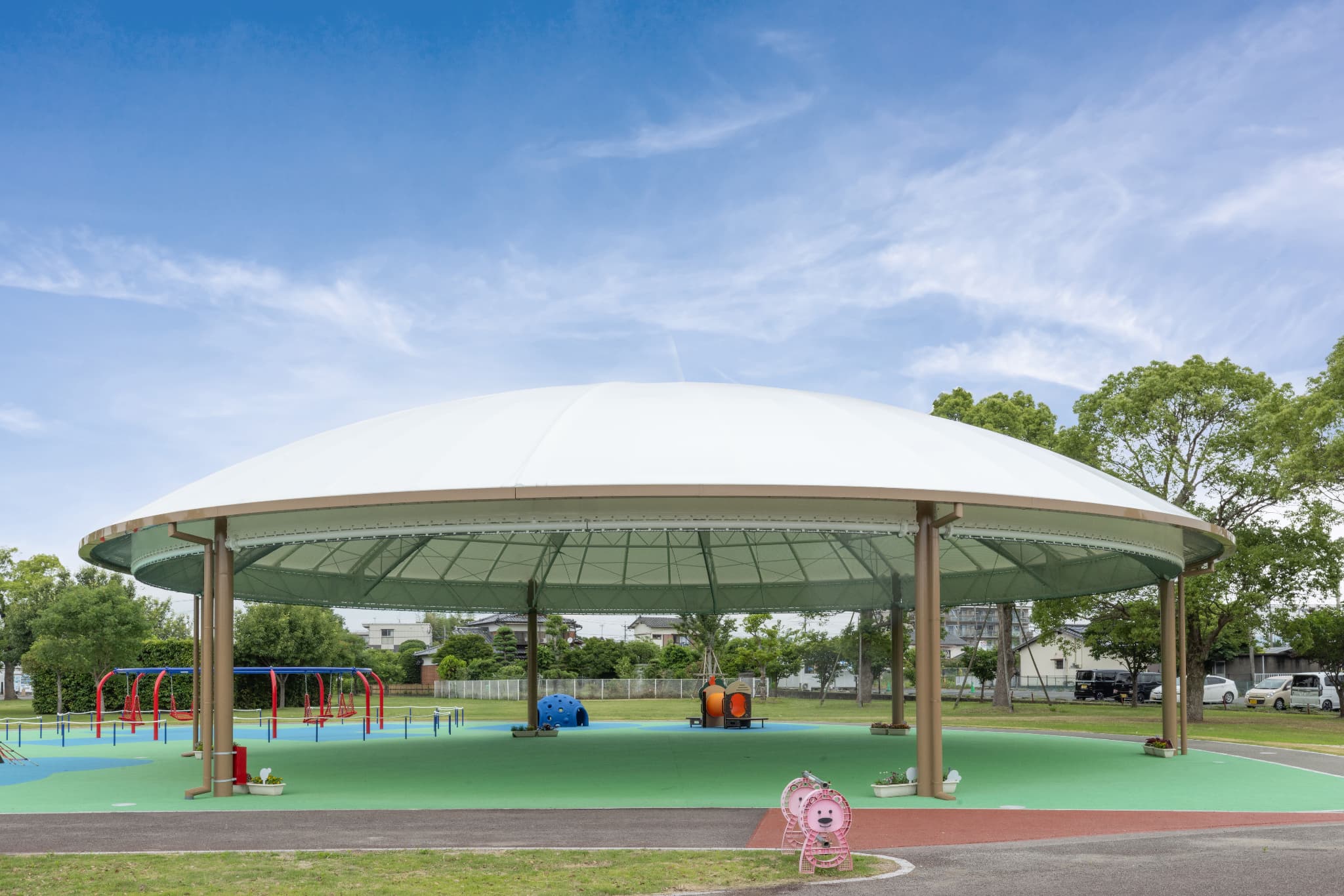 筑後広域公園 インクルーシブ遊具 広場屋根